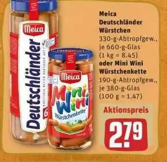 REWE Meica Deutschländer Würstchen Oder Mini Wini Würstchenkette Angebot