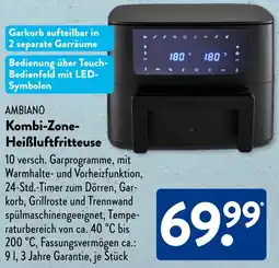 Aldi Süd AMBIANO Kombi-Zone Heißluftfritteuse Angebot