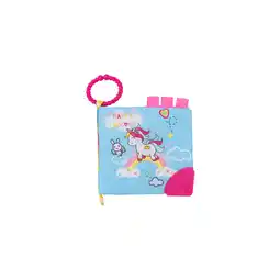 Netto Marken-Discount Kikkaboo Baby Stoffbuch Beißring C-Ring Lehrbuch bunte Zahlen Buchstaben Tiere pink Angebot