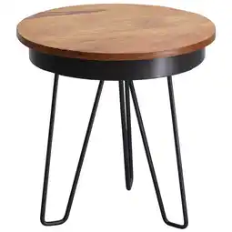 Netto Marken-Discount KADIMA DESIGN Sheeshamholz Metall Beistelltisch im Industrial-Stil, vielseitig einsetzbar, stabil Angebot