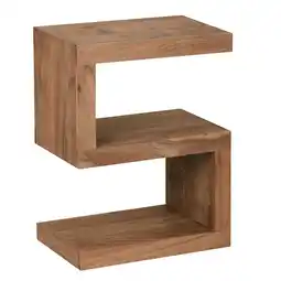 Netto Marken-Discount KADIMA DESIGN Beistelltisch S Cube NAKO: Sheesham-Holz, S-Form, 44x30 cm, 60 cm Höhe, handgefertigt Angebot