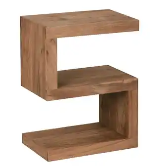 Netto Marken-Discount KADIMA DESIGN Beistelltisch S Cube NAKO: Sheesham-Holz, S-Form, 44x30 cm, 60 cm Höhe, handgefertigt Angebot