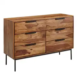 Netto Marken-Discount KADIMA DESIGN Kommode Sheesham und Metall, 117x80x42 cm, 6 Schubladen, Industriedesign Angebot