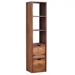 Netto Marken-Discount KADIMA DESIGN Zephyr Wandregal, Sheesham Massivholz, Flexibler Aufbau, 5 Ablagefächer, 2 Schubladen Angebot