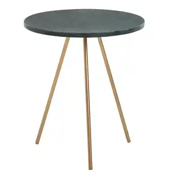 Netto Marken-Discount KADIMA DESIGN Beistelltisch aus echtem Marmor, Green & Gold Design, Robuste Metallbeine, 38x38x44 cm Angebot