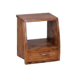 Netto Marken-Discount KADIMA DESIGN Sheesham Nachtkonsole, Landhausstil, Schublade & Ablage - Robust & Stilvoll Angebot