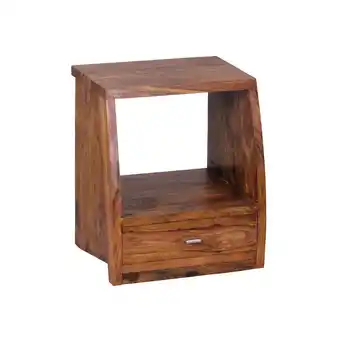 Netto Marken-Discount KADIMA DESIGN Sheesham Nachtkonsole, Landhausstil, Schublade & Ablage - Robust & Stilvoll Angebot