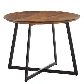 Netto Marken-Discount KADIMA DESIGN Haim-Couchtisch aus massivem Sheesham-Holz, Rund, Modernes Design, 60x60x45 cm Angebot