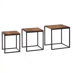 Netto Marken-Discount KADIMA DESIGN Beistelltisch-Set aus Sheesham Massivholz und Metall, 3 Größen, Stilvolles Trio Angebot
