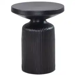 Netto Marken-Discount KADIMA DESIGN Eleganter Beistelltisch Schwarz, 40x40x50 cm, rund, Hammerschlag-Design Angebot