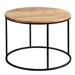 Netto Marken-Discount KADIMA DESIGN Naturholz Couchtisch, stabile Konstruktion, runde Ablage, 50 kg Belastbarkeit Angebot