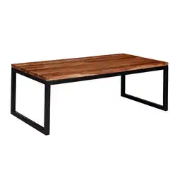 Netto Marken-Discount KADIMA DESIGN Industrie-Stil Couchtisch aus massivem Sheesham-Holz, Unikat mit stilvoller Maserung Angebot