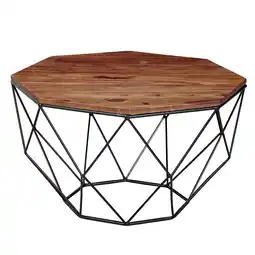 Netto Marken-Discount KADIMA DESIGN Couchtisch Sheesham, Modernes Industrial-Design aus Holz und Edelstahl Angebot