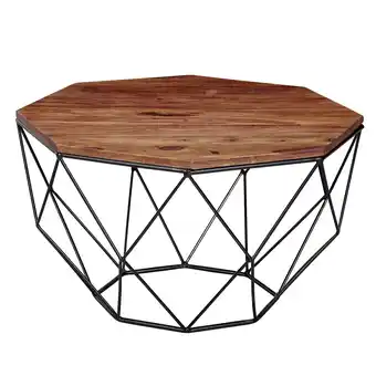 Netto Marken-Discount KADIMA DESIGN Couchtisch Sheesham, Modernes Industrial-Design aus Holz und Edelstahl Angebot