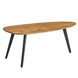 Netto Marken-Discount KADIMA DESIGN Couchtisch Akazie, Massivholz, moderne Nierenform, stabile Metallbeine Angebot