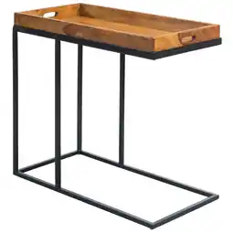 Netto Marken-Discount KADIMA DESIGN Beistelltisch aus Massivholz und Metall, Platzsparend, Vielseitig, Sheesham Angebot