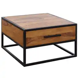 Netto Marken-Discount KADIMA DESIGN Industrie-Stil Couchtisch, Metall und Holz, Schublade, 50 kg Belastbarkeit Angebot