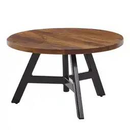 Netto Marken-Discount KADIMA DESIGN Massivholz Couchtisch, Sheesham Holz, Metallgestell, 60x60x35 cm Angebot