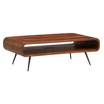 Netto Marken-Discount KADIMA DESIGN Massivholz Wohnzimmertisch, Modern & elegant, Sheeshamholz, Staufach Angebot