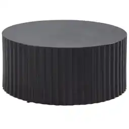 Netto Marken-Discount KADIMA DESIGN Runder Sofatisch mit Wellen-Muster, Couchtisch Metall Schwarz 67x67x31 cm Angebot