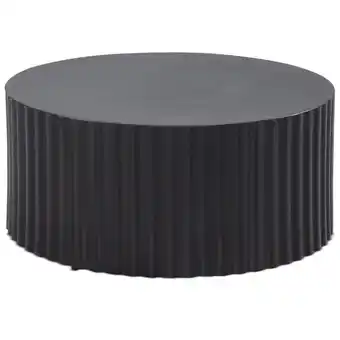 Netto Marken-Discount KADIMA DESIGN Runder Sofatisch mit Wellen-Muster, Couchtisch Metall Schwarz 67x67x31 cm Angebot