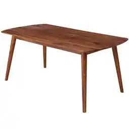 Netto Marken-Discount KADIMA DESIGN Massivholz Esstisch im modernen Landhausstil, Sheesham, abgerundete Ecken Angebot