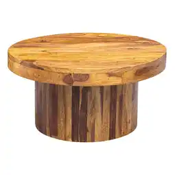 Netto Marken-Discount KADIMA DESIGN Massivholz Couchtisch, Sheesham, Braun Lackiert, 60x60x30 cm, robuster Sockelfuß Angebot