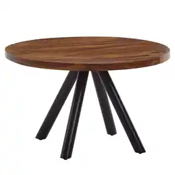 Netto Marken-Discount KADIMA DESIGN Moderner Couchtisch mit Sheesham Massivholz, Metall-Materialmix, Rund, Handgefertigt Angebot
