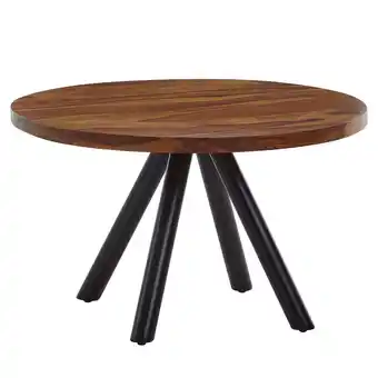 Netto Marken-Discount KADIMA DESIGN Moderner Couchtisch mit Sheesham Massivholz, Metall-Materialmix, Rund, Handgefertigt Angebot
