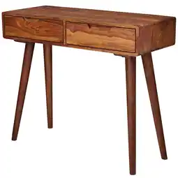 Netto Marken-Discount KADIMA DESIGN Rustikaler Konsolentisch aus Massivholz Sheesham, 90 cm, Landhausstil, handgefertigt Angebot