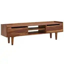 Netto Marken-Discount KADIMA DESIGN Massivholz-Lowboard für 60-Zoll TV, Sheesham, Stauraum, Schutzlackversiegelung Angebot