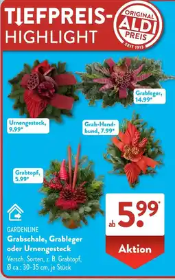 Aldi Süd GARDENLINE Grabschale, Grableger oder Urnengesteck Angebot