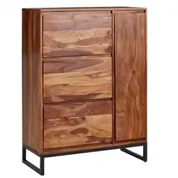 Netto Marken-Discount KADIMA DESIGN Schuhschrank Sheesham Massivholz 88x40x120 cm, Geschlossen, Stilvolles Design Angebot