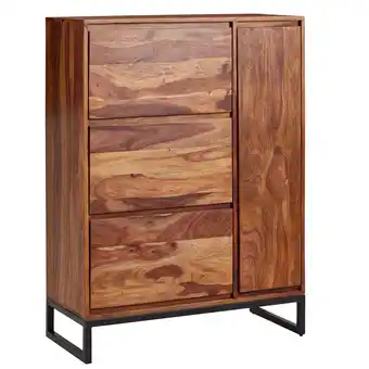 Netto Marken-Discount KADIMA DESIGN Schuhschrank Sheesham Massivholz 88x40x120 cm, Geschlossen, Stilvolles Design Angebot