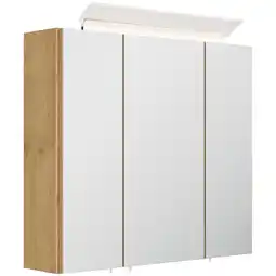 Netto Marken-Discount Spiegelschrank 70cm inkl. Design LED-Lampe und Glasböden weiss hochglanz Angebot