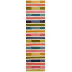 Netto Marken-Discount Luxuriöser Wollteppich Derwent Gemma mit Streifenmuster. Farbe: Multi, 60x230 cm Kadima Design Angebot