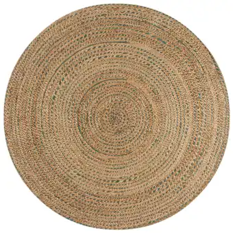 Netto Marken-Discount Handgewebter Jute-Teppich in Naturtönen Eden. Farbe: Braun-Blau, 180x180 cm Kadima Design Angebot