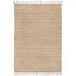 Netto Marken-Discount Handgewebter Teppich mit Fransen in Beige Conwy - Natürlich & Stilvoll. 80x150 cm Kadima Design Angebot