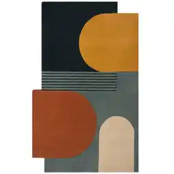 Netto Marken-Discount Abstrakt-Geometrischer Wollteppich Thames Lily - Farbe: Türkis, 150x240 cm Kadima Design Angebot