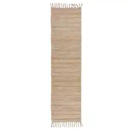 Netto Marken-Discount Handgewebter Teppich mit Fransen in Beige Conwy - Natürlich & Stilvoll. 60x230 cm Kadima Design Angebot