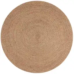 Netto Marken-Discount Handgewebter Jute-Teppich in Naturtönen Eden. Farbe: Braun-Rosa, 180x180 cm Kadima Design Angebot
