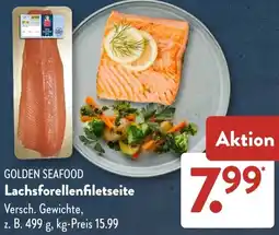 Aldi Süd GOLDEN SEAFOOD Lachsforellenfiletseite Angebot