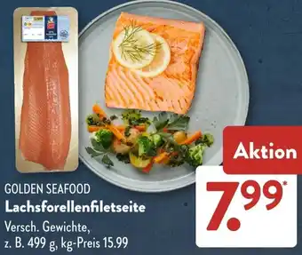 Aldi Süd GOLDEN SEAFOOD Lachsforellenfiletseite Angebot