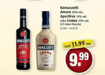 Markant Ramazzotti Amaro, Aperitivo Oder Crema Angebot