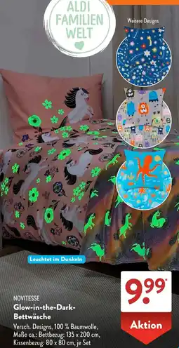 Aldi Süd NOVITESSE Glow-in-the-Dark Bettwäsche Angebot