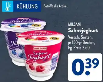 Aldi Süd MILSANI Sahnejoghurt Angebot