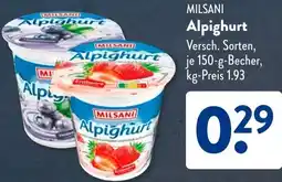 Aldi Süd MILSANI Alpighurt Angebot