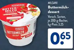 Aldi Süd MILSANI Buttermilchdessert Angebot