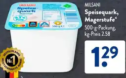 Aldi Süd MILSANI Speisequark, Magerstufe Angebot