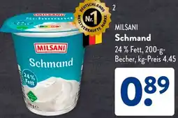 Aldi Süd MILSANI Schmand Angebot